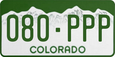 CO license plate 080PPP
