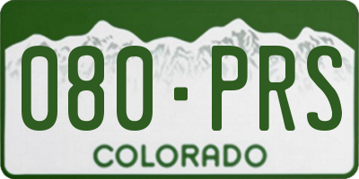 CO license plate 080PRS