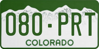 CO license plate 080PRT