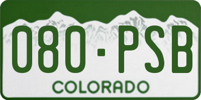 CO license plate 080PSB