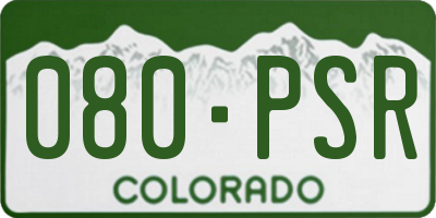 CO license plate 080PSR