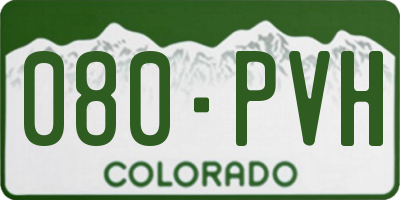 CO license plate 080PVH