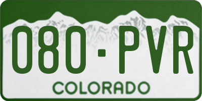 CO license plate 080PVR