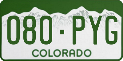CO license plate 080PYG