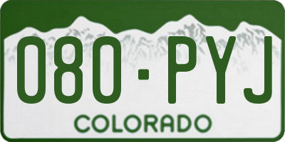 CO license plate 080PYJ