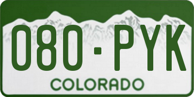 CO license plate 080PYK