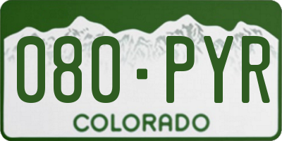 CO license plate 080PYR