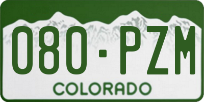 CO license plate 080PZM