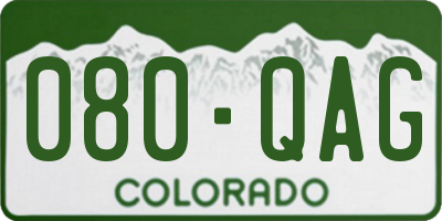 CO license plate 080QAG