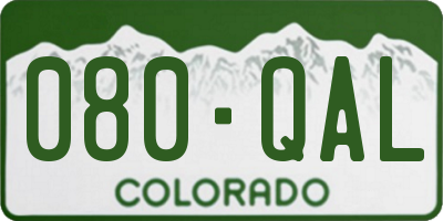 CO license plate 080QAL