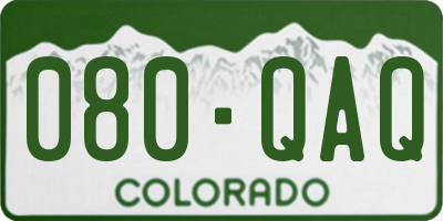 CO license plate 080QAQ