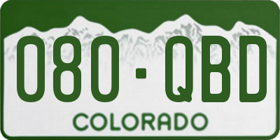 CO license plate 080QBD