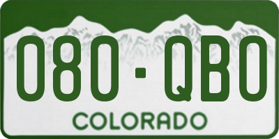 CO license plate 080QBO
