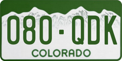 CO license plate 080QDK