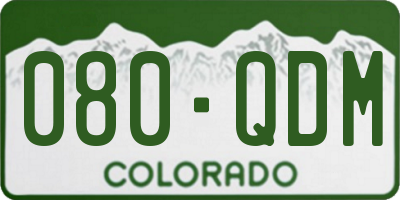 CO license plate 080QDM