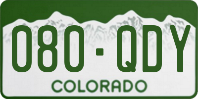 CO license plate 080QDY