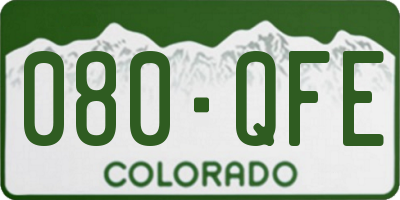 CO license plate 080QFE