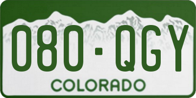 CO license plate 080QGY
