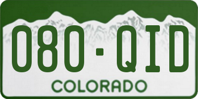 CO license plate 080QID