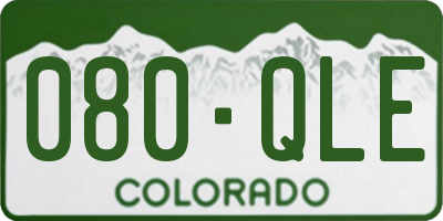CO license plate 080QLE