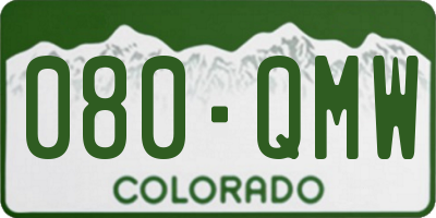 CO license plate 080QMW