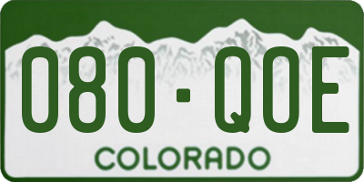 CO license plate 080QOE