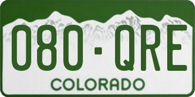 CO license plate 080QRE