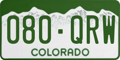 CO license plate 080QRW