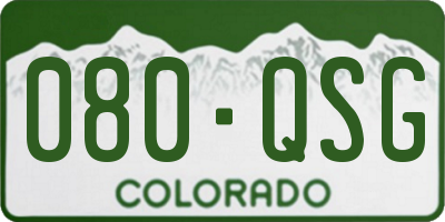 CO license plate 080QSG
