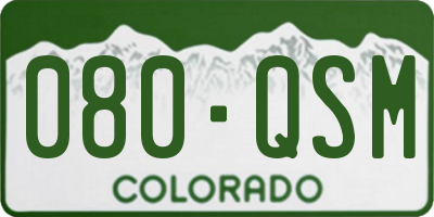 CO license plate 080QSM