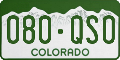 CO license plate 080QSO