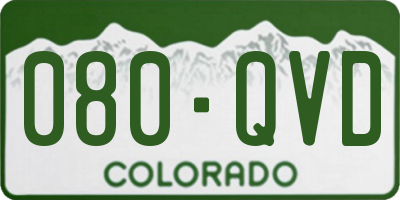 CO license plate 080QVD