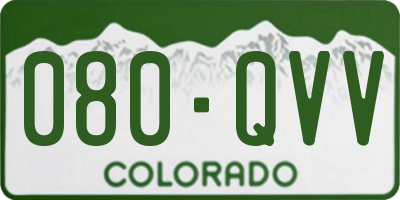 CO license plate 080QVV