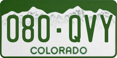 CO license plate 080QVY
