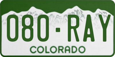 CO license plate 080RAY