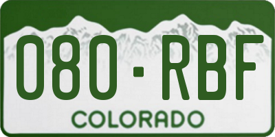 CO license plate 080RBF