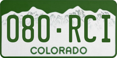 CO license plate 080RCI