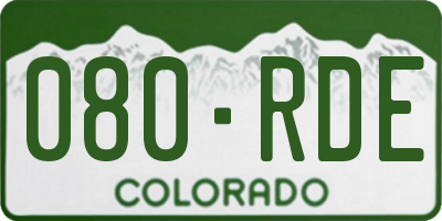 CO license plate 080RDE