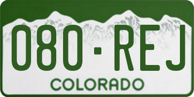 CO license plate 080REJ