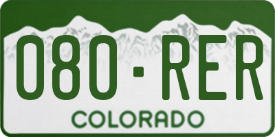 CO license plate 080RER
