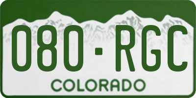CO license plate 080RGC