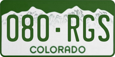 CO license plate 080RGS