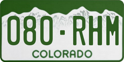 CO license plate 080RHM