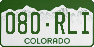 CO license plate 080RLI