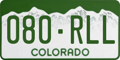 CO license plate 080RLL
