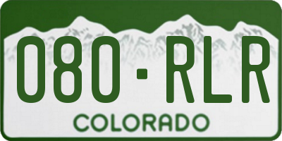 CO license plate 080RLR