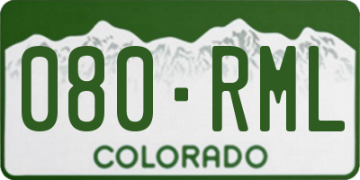 CO license plate 080RML