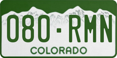 CO license plate 080RMN