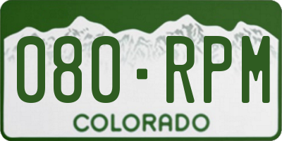 CO license plate 080RPM