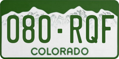 CO license plate 080RQF